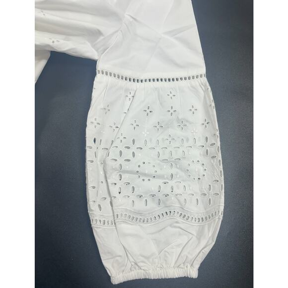 Club Monaco‎ NWT V-Neck Eyelet Mini Dres in White Size Medium MSRP $249 - Picture 7 of 8